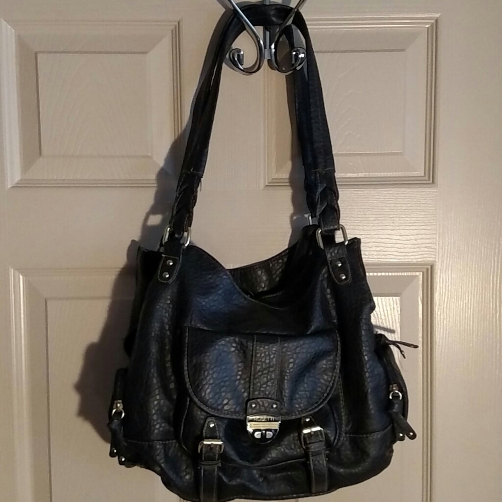 Rossetti Black Faux Ostrich Purse